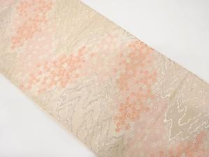 山本哲男製 霞に小花模様織り出し 袋帯